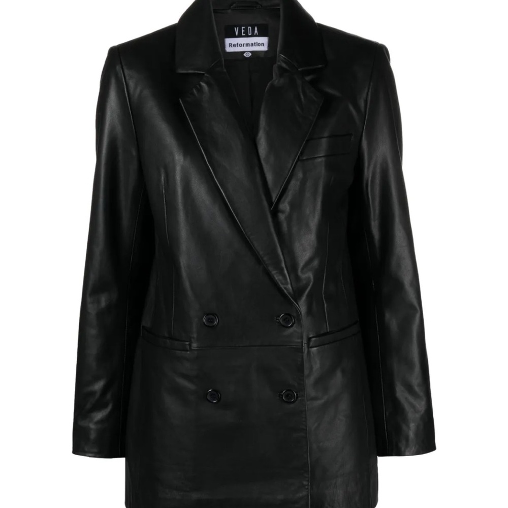 NWT Reformation Veda Black DALIA leather blazer jacket relaxed lambskin